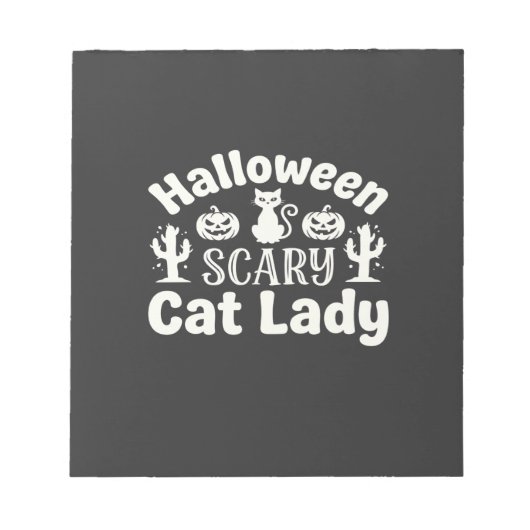 Halloween Verschrikkelijke Kat Vrouw_1 Notitieblok (Voorkant)