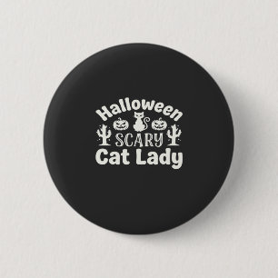 Halloween Verschrikkelijke Kat Vrouw_1 Ronde Button 5,7 Cm