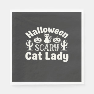 Halloween Verschrikkelijke Kat Vrouw_1 Servet