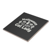Halloween Verschrikkelijke Kat Vrouw_1 Tegeltje (Zijkant)
