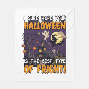 Halloween Verschrikking Spokenhuis Heks Geest_1 Fleece Deken