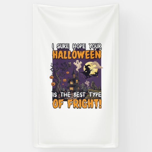 Halloween Verschrikking Spokenhuis Heks Geest_1 Spandoek (Verticaal)