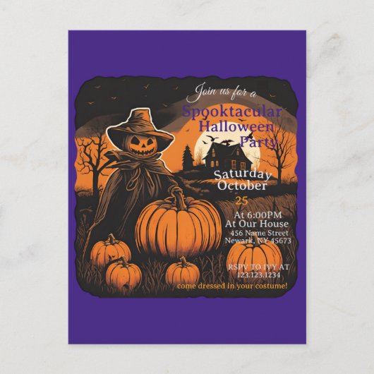 Halloween Verschrikking Vogelverschrikker's Horlog Briefkaart (Voorkant)