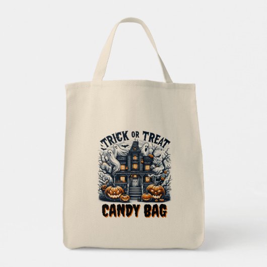 Halloween-versierde betoverde huis tote bag (Achterkant)