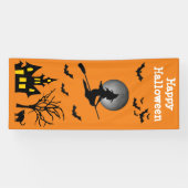 Halloween Vertical Spooky Witch Haunted House Bats Spandoek (Horizontaal)