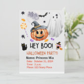 Halloween verzamelen met lekkernijen en trucs kaart (Staand voorkant)