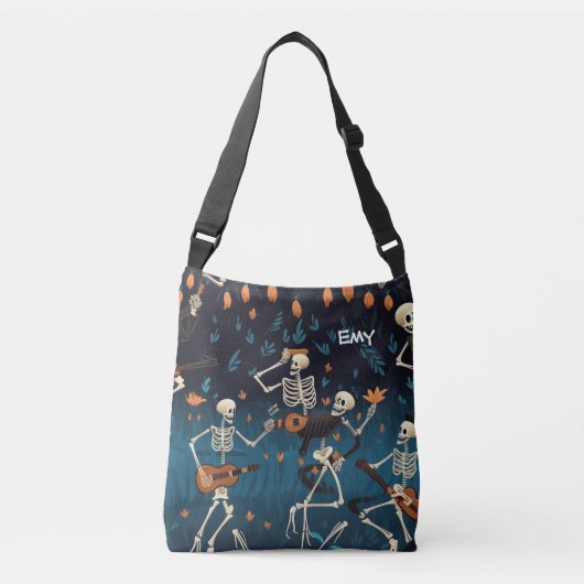 Halloween Vibe Skelet Dans Modern Grappig Crossbody Tas (Voorkant)