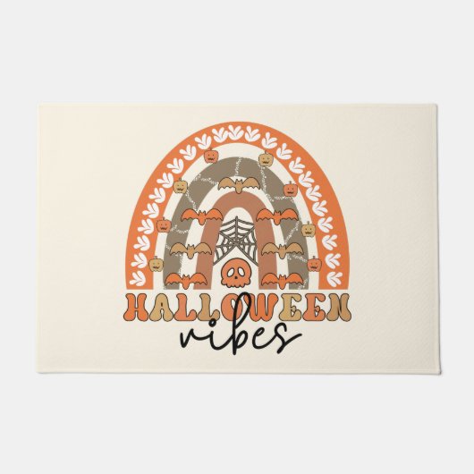 Halloween Vibes Boho Rainbow Herfst Halloween Deurmat (Voorkant)