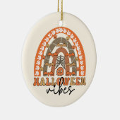 Halloween Vibes Boho Rainbow Herfst Halloween Keramisch Ornament (Rechts)