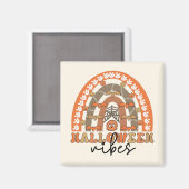 Halloween Vibes Boho Rainbow Herfst Halloween Magneet (Voorkant / Achterkant)
