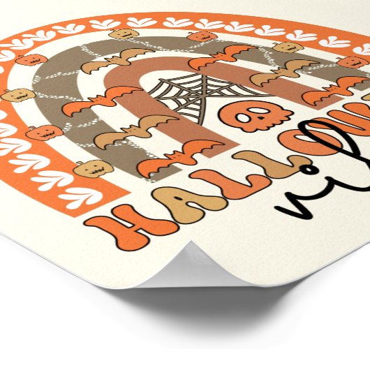 Halloween Vibes Boho Rainbow Herfst Halloween Poster (Hoek)