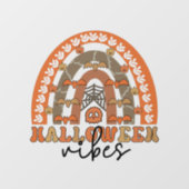 Halloween Vibes Boho Rainbow Herfst Halloween Raamsticker (Vel)