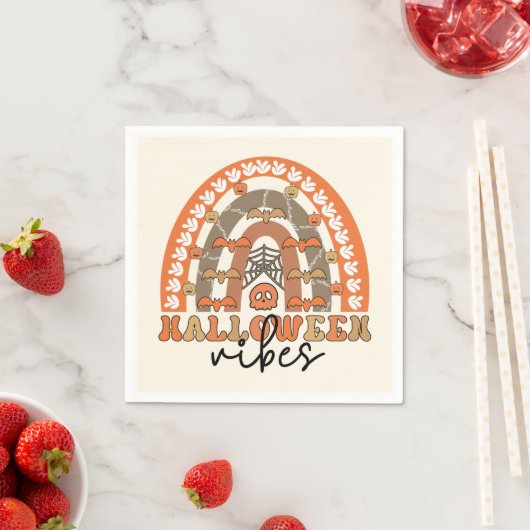 Halloween Vibes Boho Rainbow Herfst Halloween Servet (Insitu)