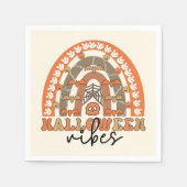Halloween Vibes Boho Rainbow Herfst Halloween Servet (Voorkant)