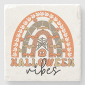 Halloween Vibes Boho Rainbow Herfst Halloween Stenen Onderzetter (Voorkant)