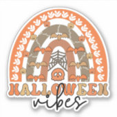 Halloween Vibes Boho Rainbow Herfst Halloween Sticker (Voorkant)
