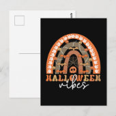 Halloween Vibes Boho Rainbow Herfst Spooky Briefkaart (Voorkant / Achterkant)