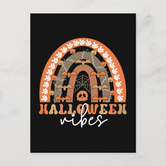 Halloween Vibes Boho Rainbow Herfst Spooky Briefkaart (Voorkant)