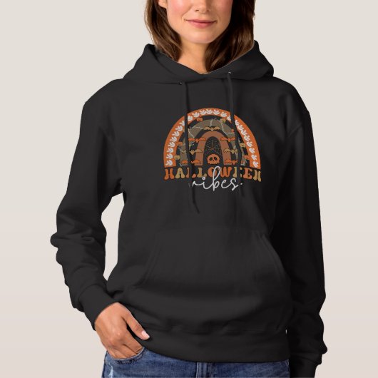 Halloween Vibes Boho Rainbow Herfst Spooky Hoodie (Voorkant)