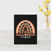Halloween Vibes Boho Rainbow Herfst Spooky Kaart (Gele Bloem)