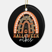 Halloween Vibes Boho Rainbow Herfst Spooky Keramisch Ornament (Links)