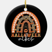 Halloween Vibes Boho Rainbow Herfst Spooky Keramisch Ornament (Achterkant)