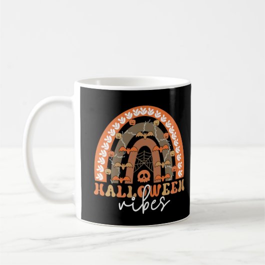 Halloween Vibes Boho Rainbow Herfst Spooky Koffiemok (Links)