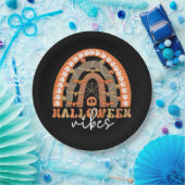 Halloween Vibes Boho Rainbow Herfst Spooky Papieren Bordje (Feest)