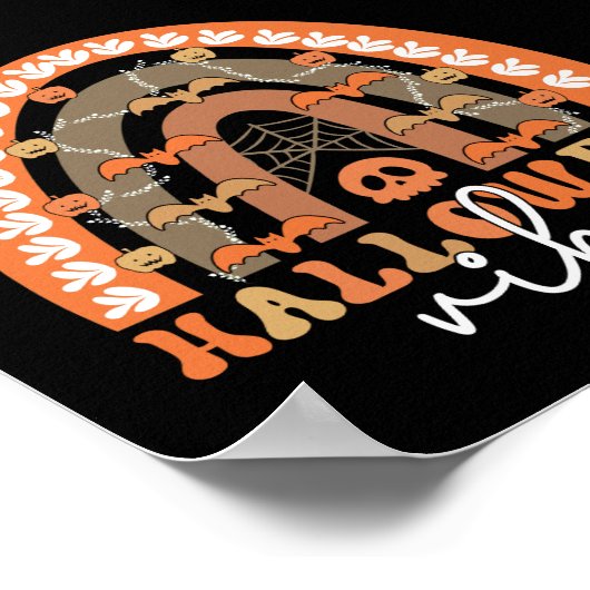 Halloween Vibes Boho Rainbow Herfst Spooky Poster (Hoek)