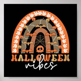 Halloween Vibes Boho Rainbow Herfst Spooky Poster