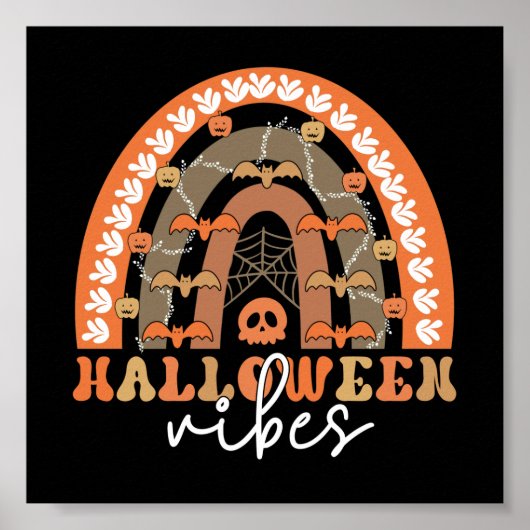 Halloween Vibes Boho Rainbow Herfst Spooky Poster (Voorkant)