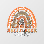 Halloween Vibes Boho Rainbow Herfst Spooky Raamsticker (Vel)
