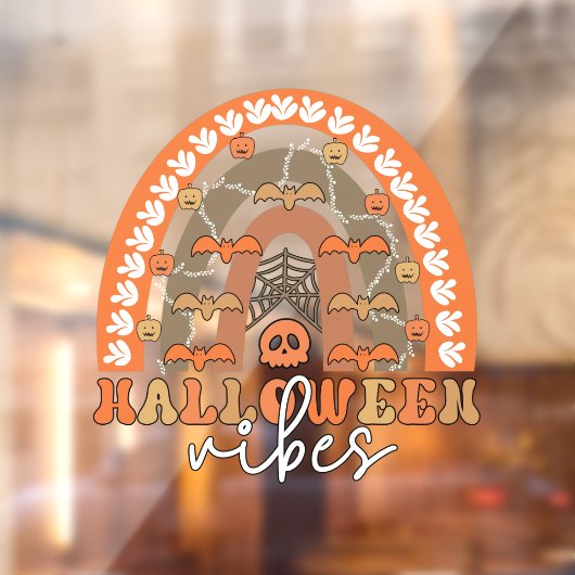 Halloween Vibes Boho Rainbow Herfst Spooky Raamsticker (Vel 2)