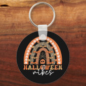Halloween Vibes Boho Rainbow Herfst Spooky Sleutelhanger (Voorkant)