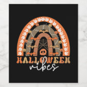 Halloween Vibes Boho Rainbow Herfst Spooky Wijn Etiket (Enkel label)