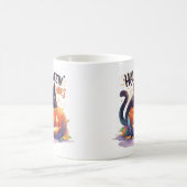 Halloween Vibes – Glowing Pumpkin Cat  Koffiemok (Center)