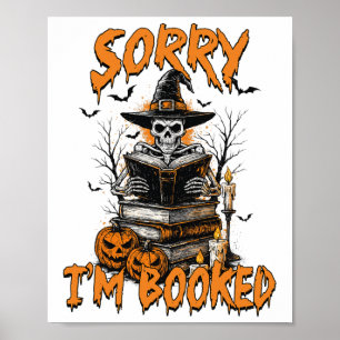 Halloween Vibes Leesboek Liefhebber Bookish Sorry Poster