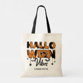 Halloween Vibes Modern Typography Custom Name Tote Bag (Achterkant)