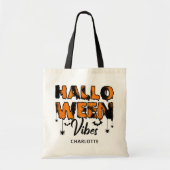Halloween Vibes Modern Typography Custom Name Tote Bag (Voorkant)