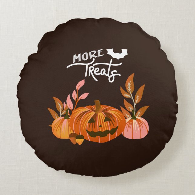 Halloween Vibes • More Treats Rond Kussen (Voorkant)