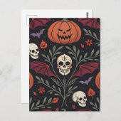 Halloween Vibes Pattern Briefkaart (Voorkant / Achterkant)