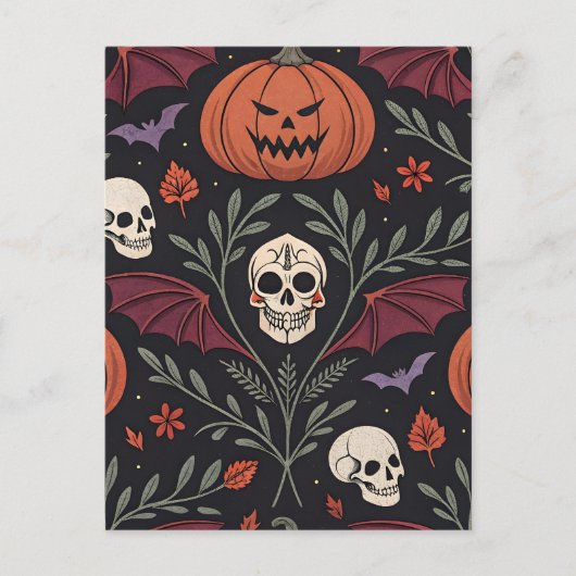 Halloween Vibes Pattern Briefkaart (Voorkant)