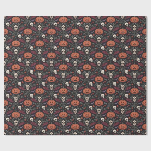 Halloween Vibes Pattern Cadeaupapier (Vlak)