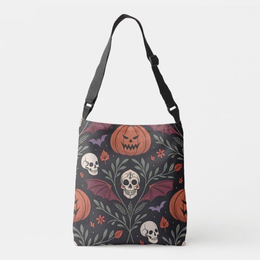 Halloween Vibes Pattern Crossbody Tas (Achterkant)
