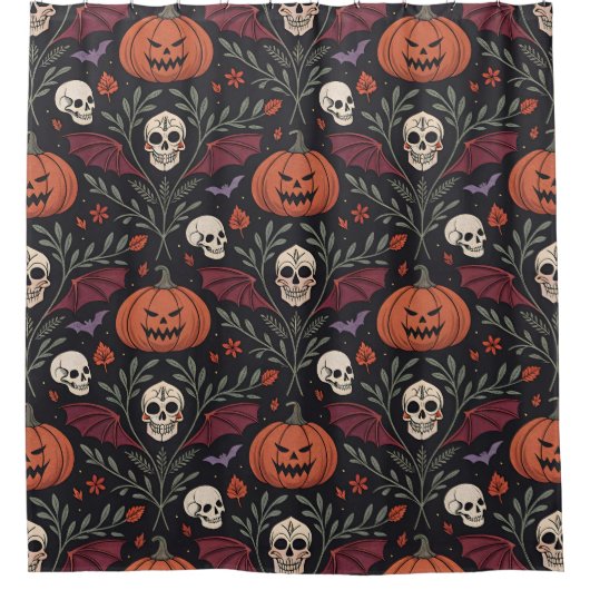 Halloween Vibes Pattern Douchegordijn (Voorkant)