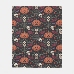 Halloween Vibes Pattern Fleece Deken