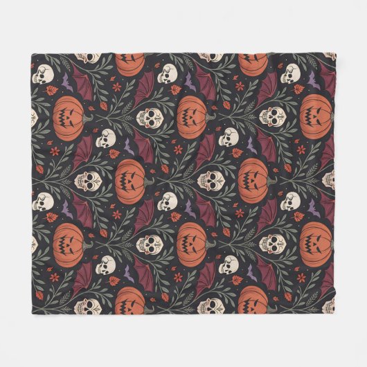 Halloween Vibes Pattern Fleece Deken (Voorkant (Horizontaal))