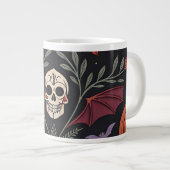 Halloween Vibes Pattern Grote Koffiekop (Voorkant rechts)