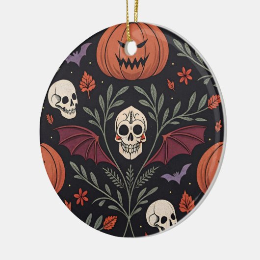 Halloween Vibes Pattern Keramisch Ornament (Links)