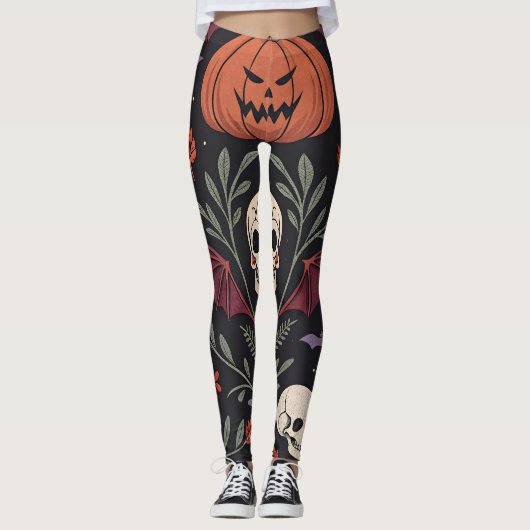 Halloween Vibes Pattern Leggings (Voorkant)